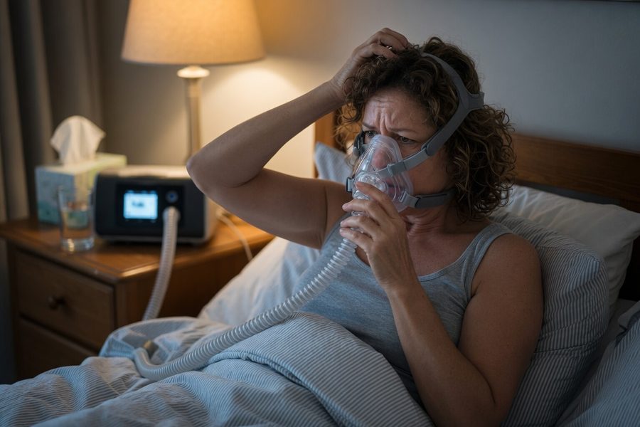 Patient uncomfortable with mask